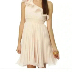 Size[M]American Rag Cie  One Shoulder Pleated MIDI Nude/Pink Dress